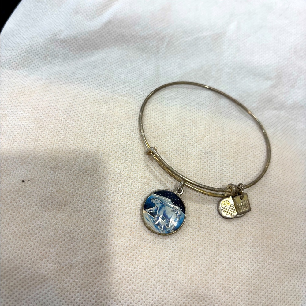 Vintage Alex & Ani silver Polar Bears charm bracelet